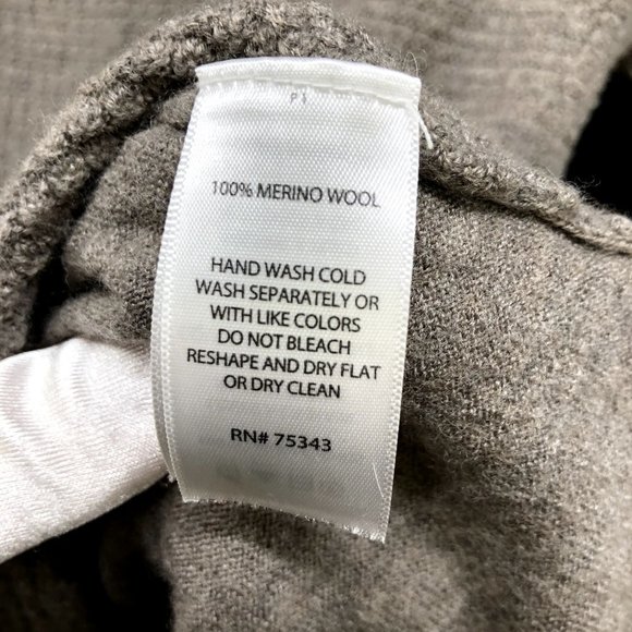 Max Studio Wool Sweater Womens L Extra Fine Merino Light Brown Chestnut Taupe - Picture 5 of 8